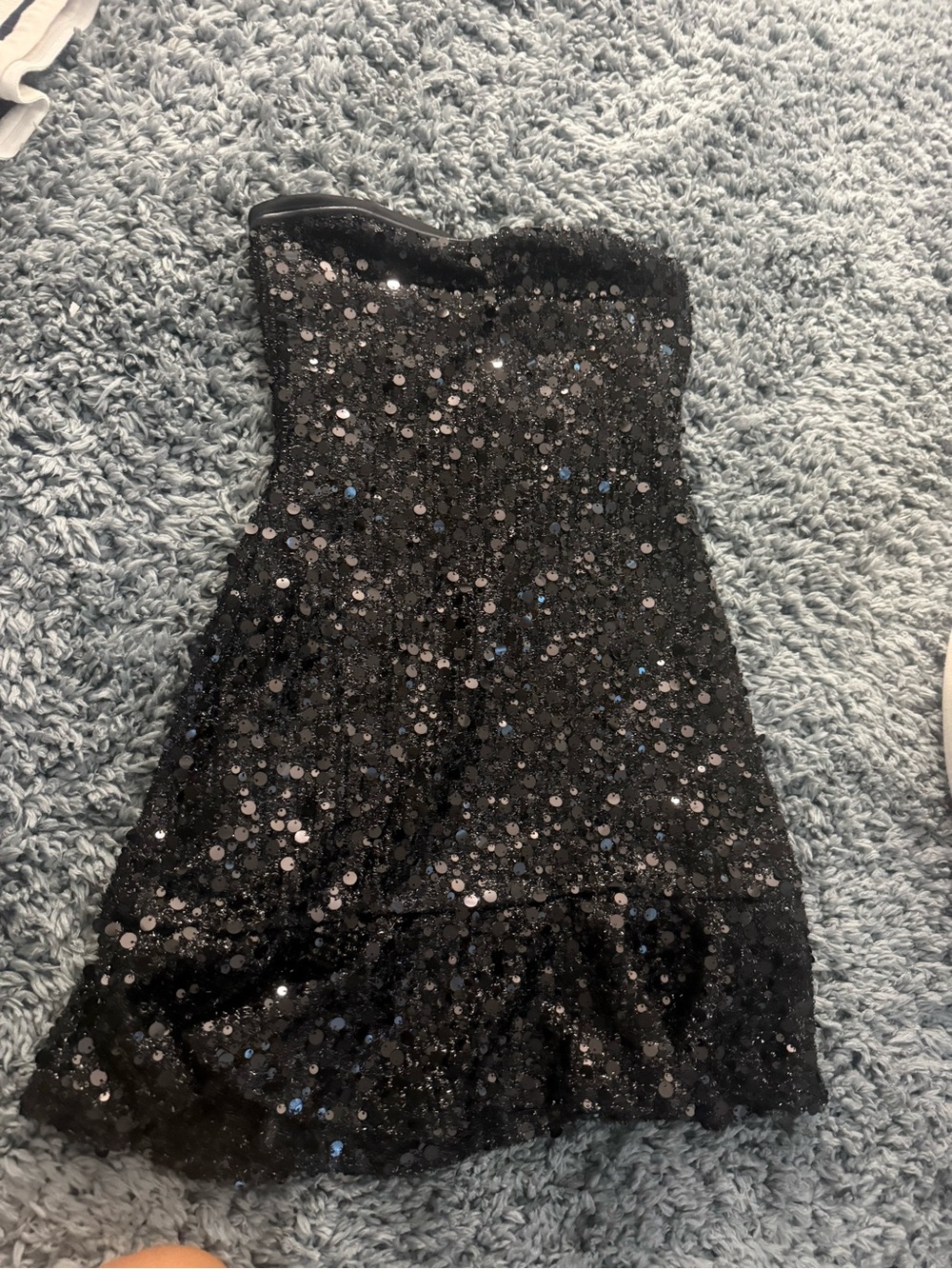 Forever 21 Black Sequin Strapless Mini Dress